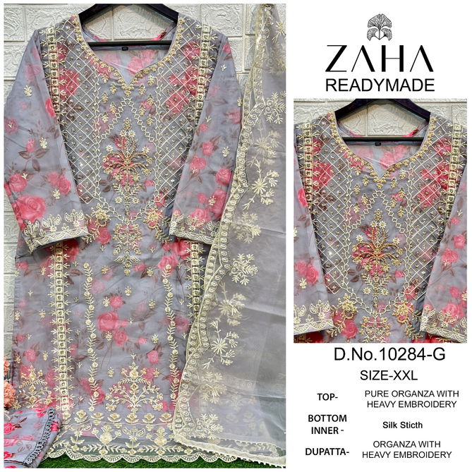 Zaha 10284 E To H Embroidery Organza Pakistani Suits Wholesale Shop In Surat 